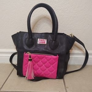 Betsey Johnson Black and Pink Purse